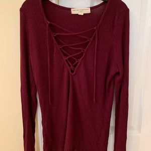 NWOT Urban Outfitters Lace Up Shirt